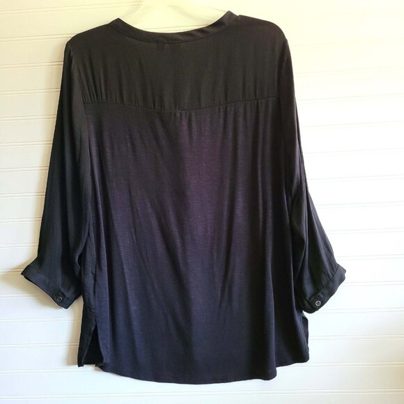 Dolan Shirt Womens Medium Relaxed V Neck Tunic Hi Low Button Anthropologie - Picture 12 of 12